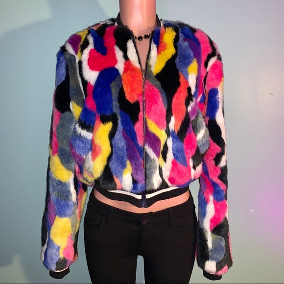 Mistress Rocks Jackets & Blazers - 🎉HP🎉 Mistress Rocks Faux Fur Bomber Jacket LG